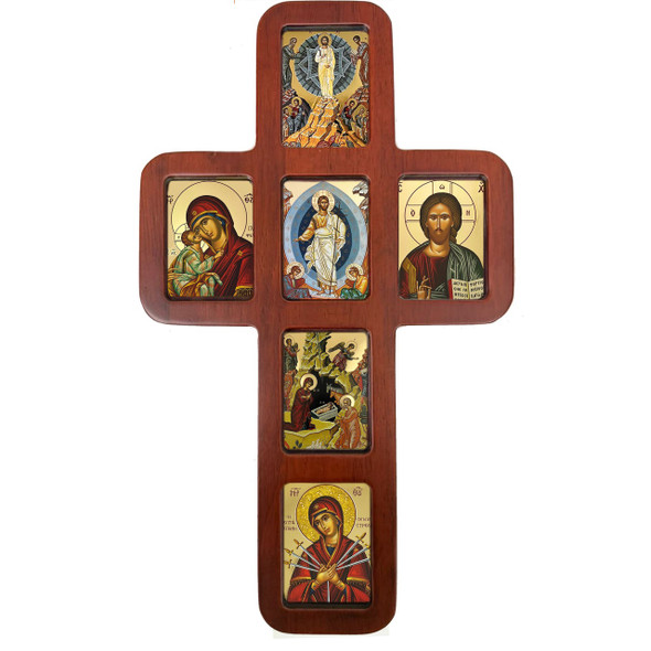 Wood Wall Cross, Icons