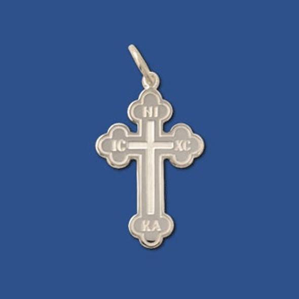 Baptismal Cross, sterling silver, medium, in the Greek Orthodox style