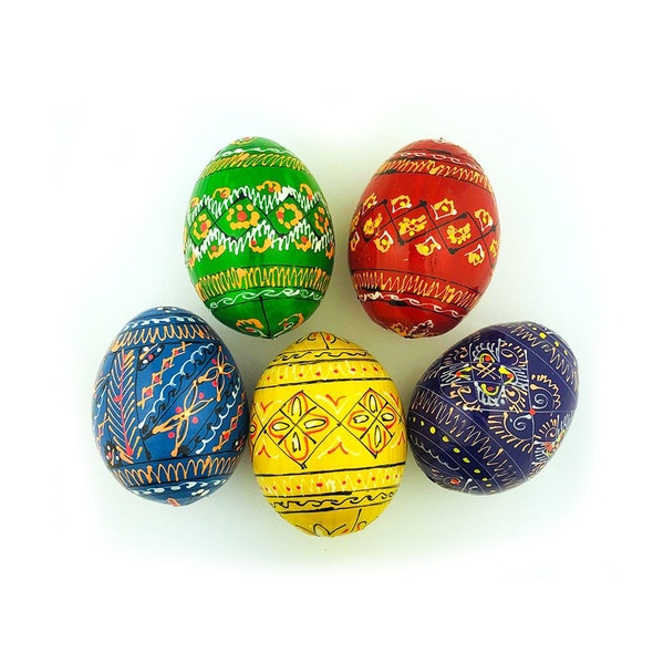 5-pack Wooden Eggs, Pysanky Design. An exceptional Easter gift!