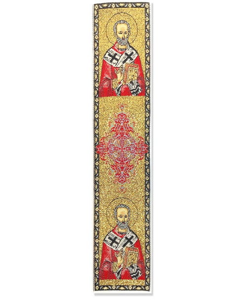 Tapestry bookmark, gold with Saint Nicholas