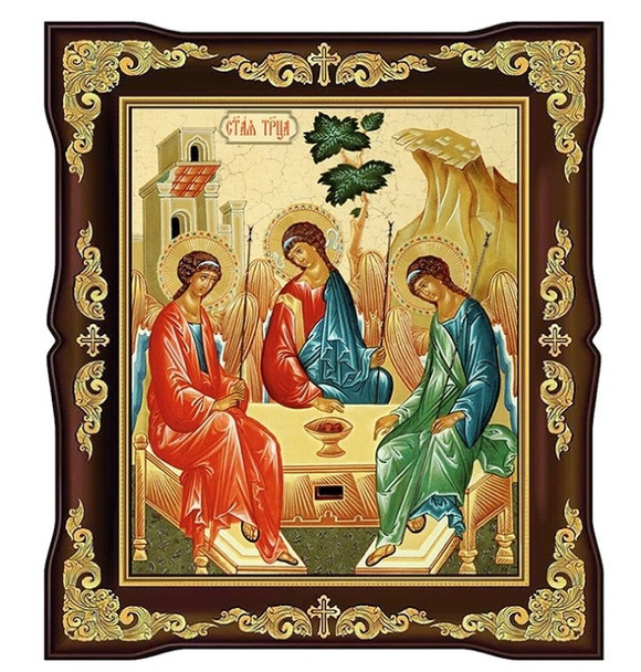 Holy Trinity (gold foil), large standing icon