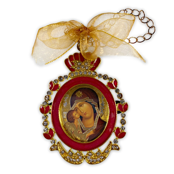 Ornament, Enameled Virgin of Don Ornament, Enameled Virgin of Don