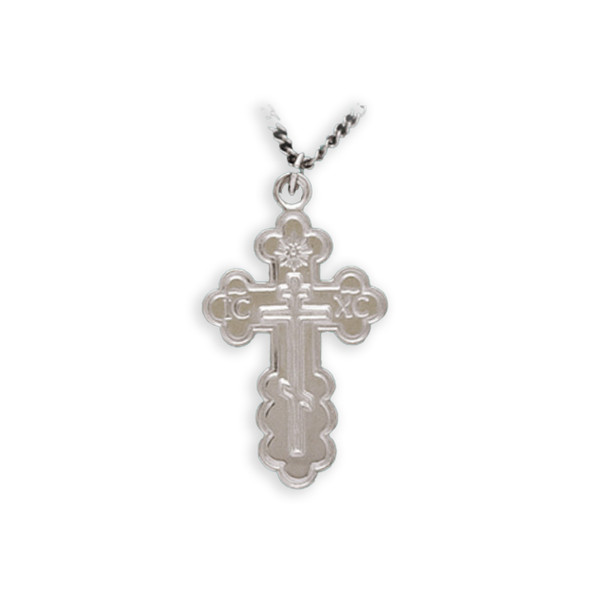 St. Olga Cross, sterling silver, extra-small, chain included