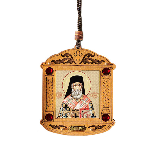 Ornament, Saint Nektarios with incense