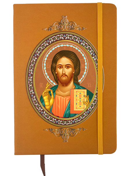 Icon Journal, Christ Blessing, hardcover leatherette