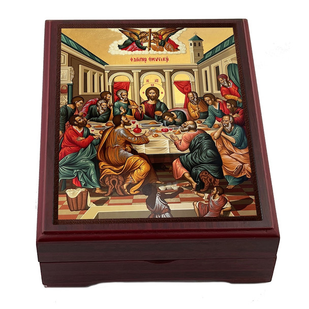 Wooden Icon Box, Mystical Supper, deluxe large