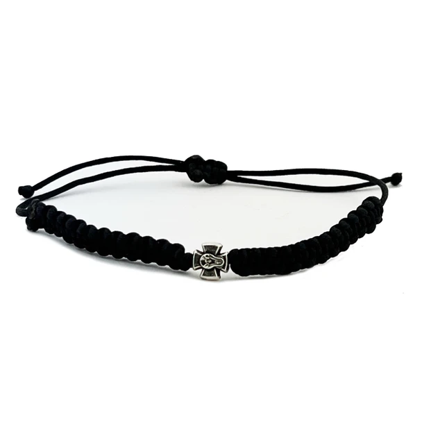 Prayer Bracelet with metal cross, adjustable