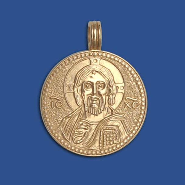Christ Medallion, 14k yellow gold