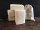 Natural soap with pouch and stamped cross