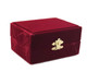 Diptych: Virgin of Kazan and Christ the Teacher, medium burgundy tone icons in a red velvet case