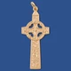 Celtic Cross - Scriptures, 14k yellow gold, large