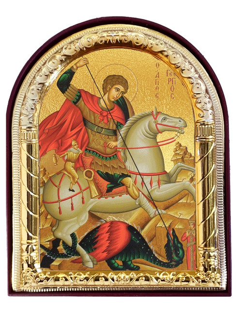 Arched Saint George, small standing icon - Ancient Faith Store