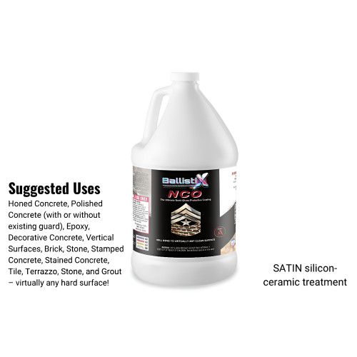 BallistiX Squire offers ultimate protection for tile, porcelain, terrazzo, stone, grout, and stained concrete, guarding against staining, microbial growth, and UV fading.