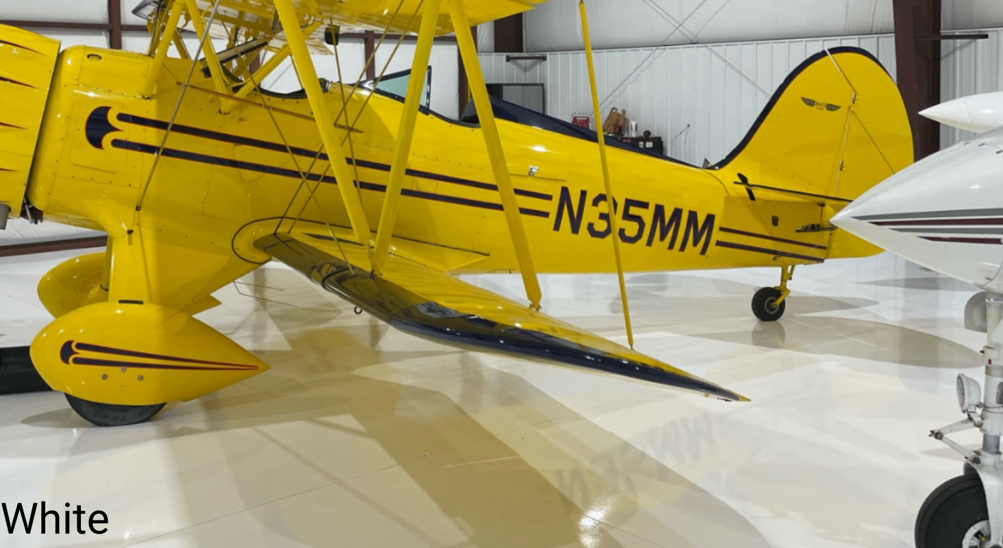 Airplane hangar white epoxy flooring