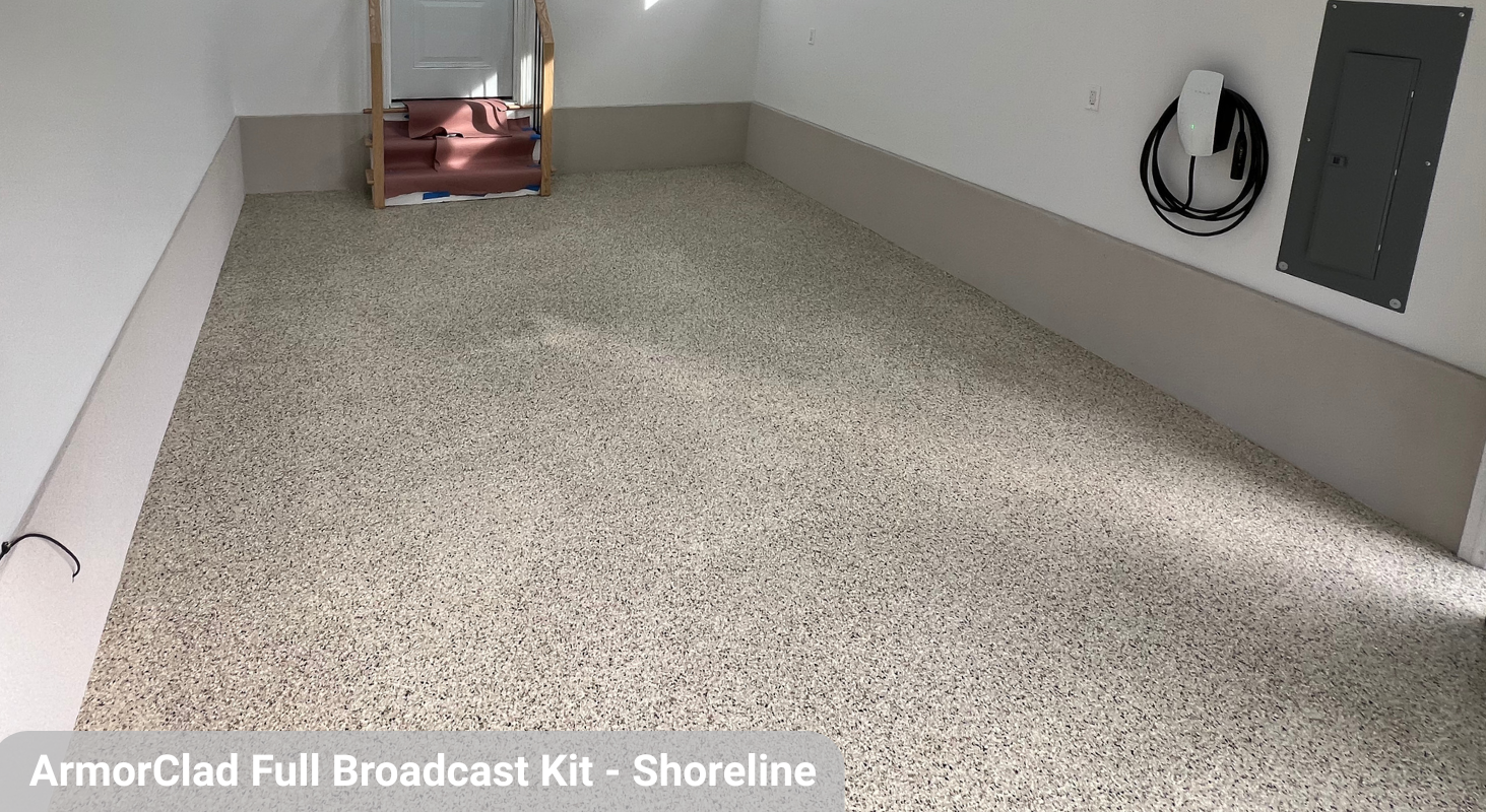 ArmorClad full broadcast floor system in basement