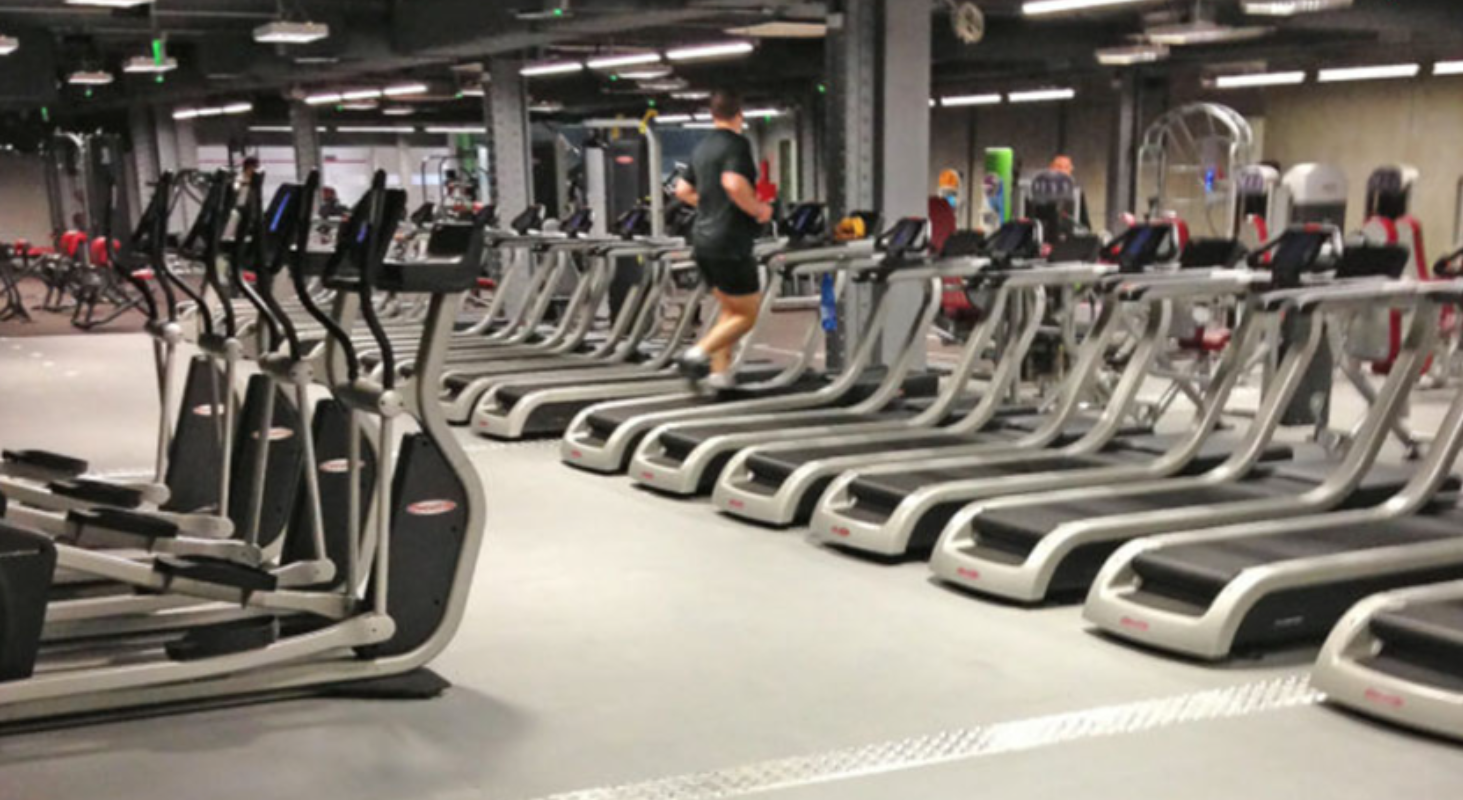 Gym flooring light gray