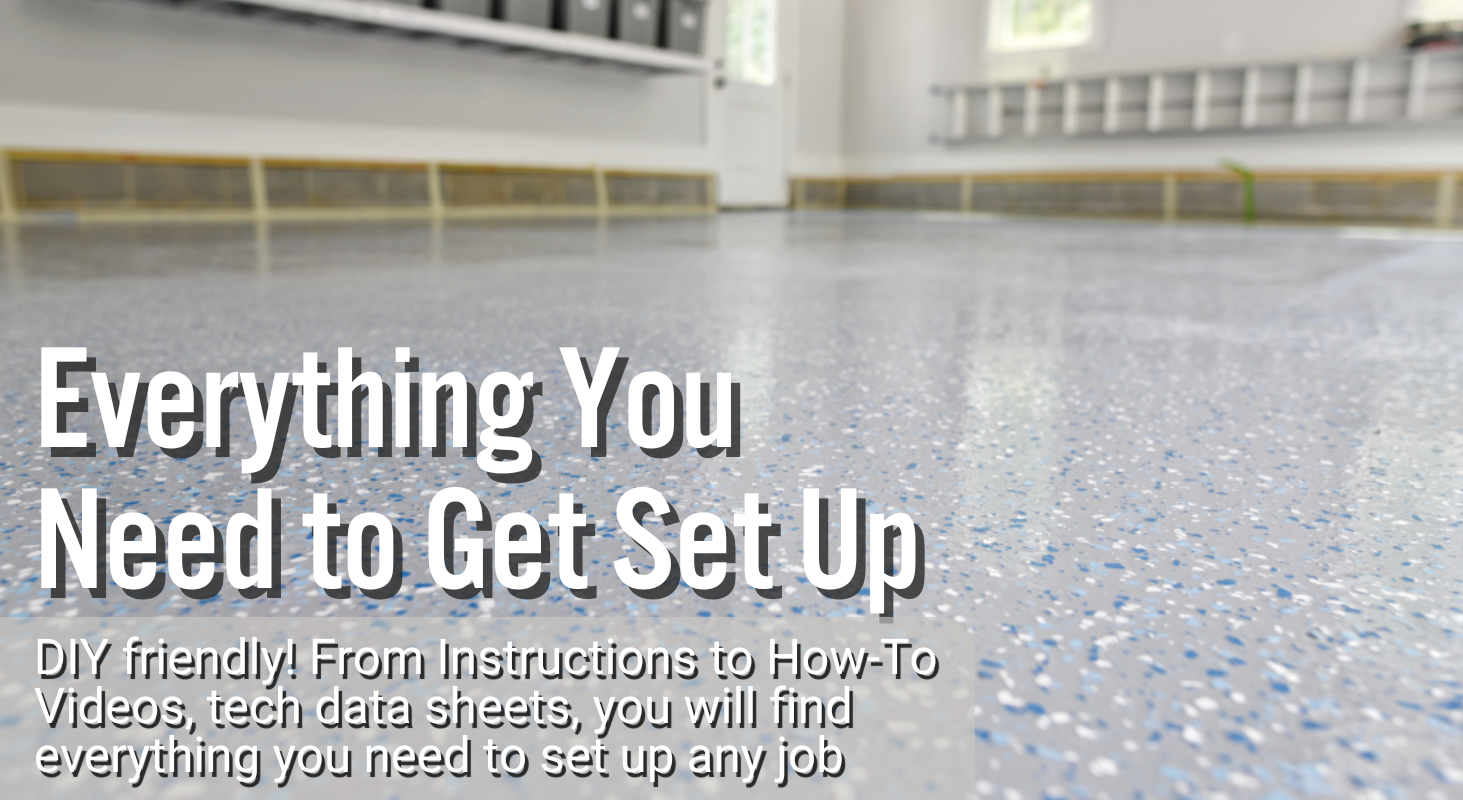 Everything You Need to Get Set Up - Image of garage floor with epoxy and flakes
