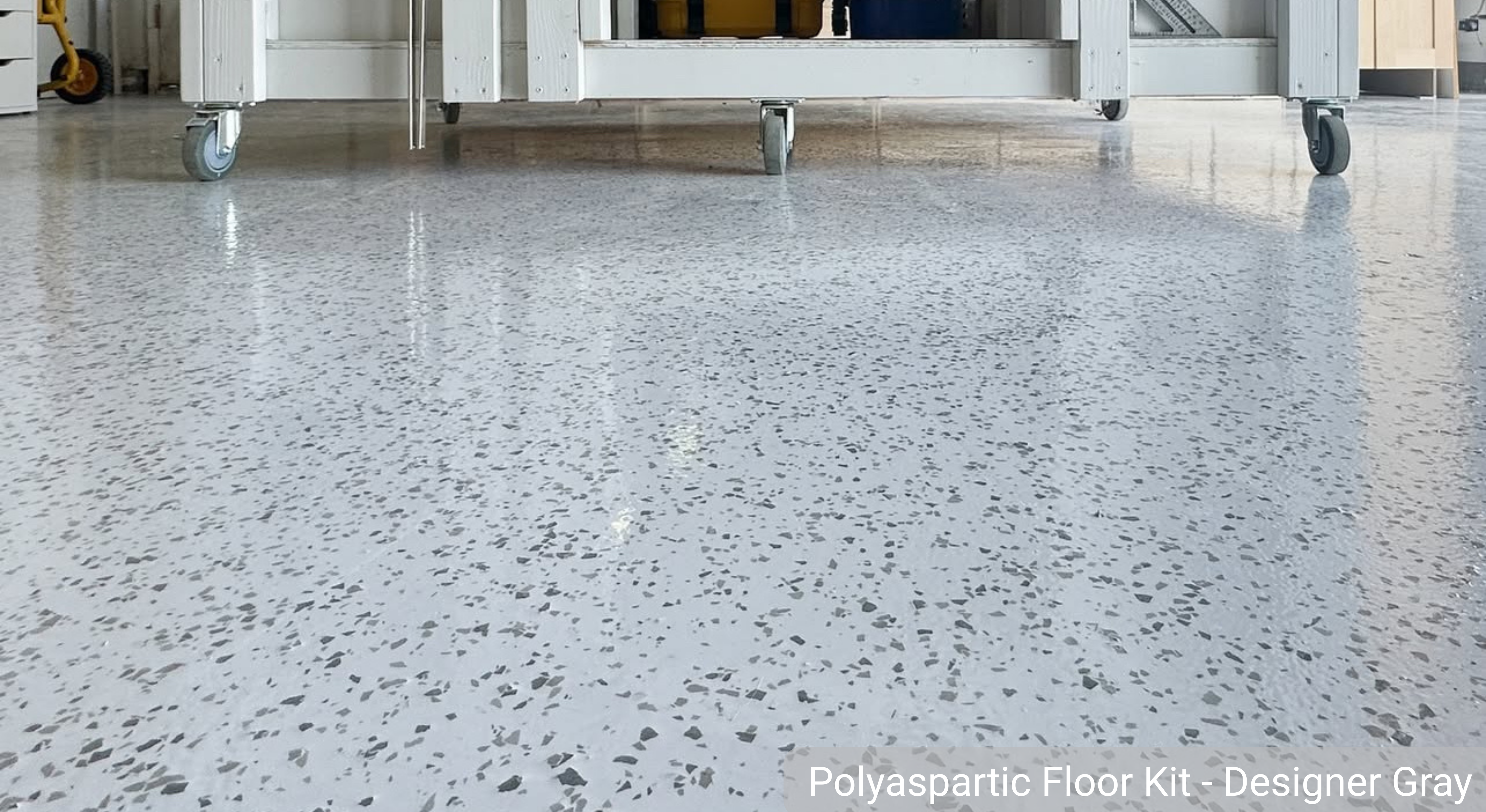 Polyaspartic fast drying coating garage