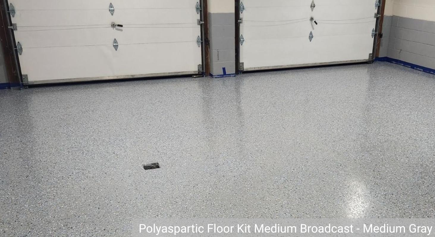Polyaspartic Floor Kit Medium Broadcast in residential garage