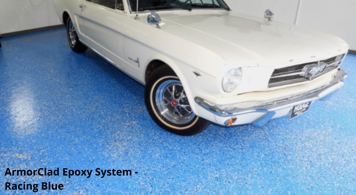  Auto shop epoxy flooring - armorpoxy armorclad race blue