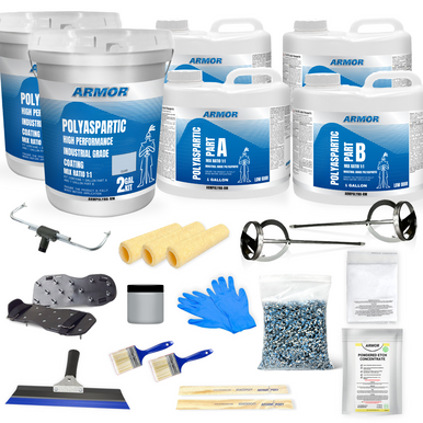 Polyaspartic Floor Kit – Fast Drying – Indoor & Outdoor – Up to 500 SQ FT