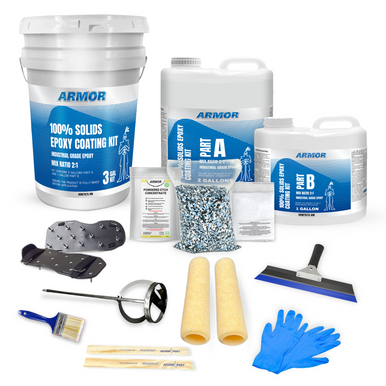 ArmorClad Epoxy Floor Kit - No Topcoat - Up to 300 & 600 Sq Ft
