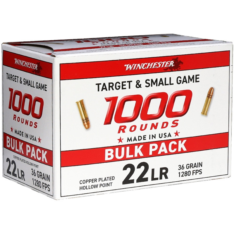 Winchester Target & Small Game 22 LR 36gr HP 1280 FPS 1000/Box [4 Boxes ...