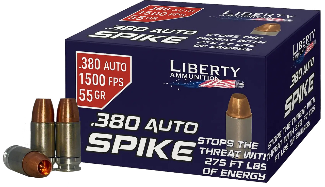 アメフト Liberty Defense Spike Ammo 380 ACP 55gr 1500FPS 20/Box
