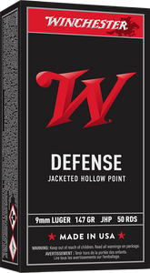 Winchester Defense Ammo 9mm 147gr JHP 990 FPS Subsonic 50/Box