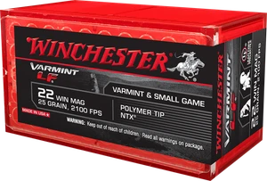 Winchester Varmint Lead Free Ammo 22 WMR / 22 Magnum 25gr NTX 2100 FPS 50/Box