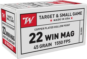 Winchester Ammo 22 WMR / 22 Magnum 45gr CPHP Dynapoint 1550 FPS 50/Box