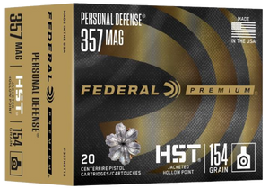 Federal Premium Personal Defense Ammo 357 Magnum 154gr HST JHP 1340 FPS 20/box