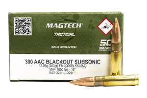 Magtech First Defense Tactical Ammo 300 Blackout 200gr FMJ 1017 FPS Subsonic 50/box