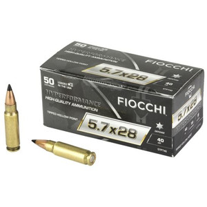 Fiocchi Hyperformance Ammo 5.7x28mm 40gr Tipped Hollow Point 1750 FPS 50/box Fiocchi Hyperformance Ammo 5.7x28mm 40gr Tipped Hollow Point 1750 FPS 50/box
