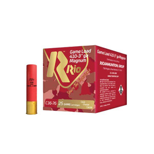 Rio Ammo 410 Bore 3" Shell #6 11/16 oz 1150 FPS 25/Box Rio Ammo 410 Bore 3" Shell #6 11/16 oz 1150 FPS 25/Box