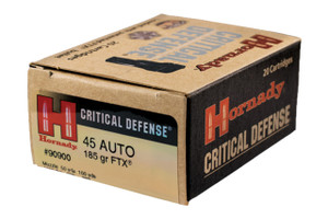 Hornady Critical Defense Ammo .45 ACP 185gr FTX 1000 FPS 20/box Hornady Critical Defense Ammo .45 ACP 185gr FTX 1000 FPS 20/box
