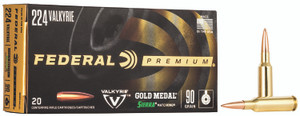 Federal Premium Gold Medal 224 Valkyrie 90gr BTHP Sierra MatchKing 2700 FPS 20/box