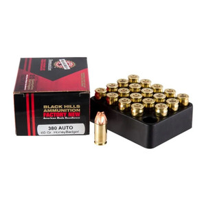 Black Hills Ammunition 380 ACP Honeybadger 60gr 1150 FPS 20/box Black Hills Ammunition 380 ACP Honeybadger 60gr 1150 FPS 20/box