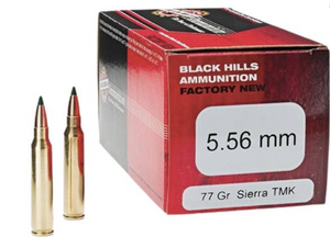 Black Hills Ammunition 5.56 Nato 77gr TMK Sierra MatchKing 2750 FPS 50/box Black Hills Ammunition 5.56 Nato 77gr TMK Sierra MatchKing 2750 FPS 50/box