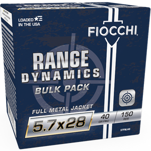 Fiocchi Range Dynamics Ammo 5.7x28mm 40gr FMJ 1700 FPS 150/Box Fiocchi Range Dynamics Ammo 5.7x28mm 40gr FMJ 1700 FPS 150/Box