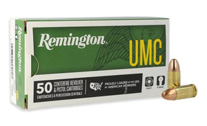 Remington UMC Ammo 9mm 124gr FMJ 1110 FPS 50/Box