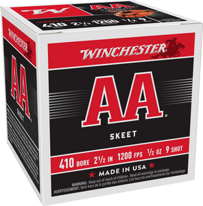 Winchester Ammo 410 AA Skeet 2.5" Shell #9 Shot 1200 FPS 25/Box