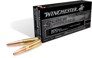 Winchester Supper Suppressed Ammo 300 Blackout 200gr Subsonic Open Tip Range 1060 FPS 20/Box Winchester Supper Suppressed Ammo 300 Blackout 200gr Subsonic Open Tip Range 1060 FPS 20/Box