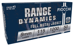 Fiocchi Range Ammo 9mm 115gr FMJ 1200 FPS 50/Box Fiocchi Range Ammo 9mm 115gr FMJ 1200 FPS 50/Box