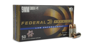 Federal Premium Ammo 9mm +P 124gr HST JHP 1200 FPS 50/Box