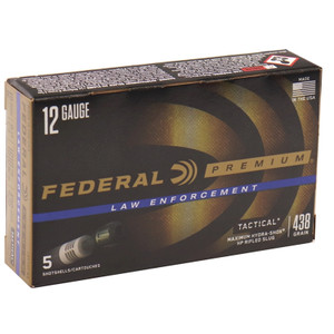 Federal Law Enforcement Tactical 12 Gauge Ammo 1 oz Hydra Shok Rifled Hollow Point Slug 2.75" Shell 1610 FPS 5/Box