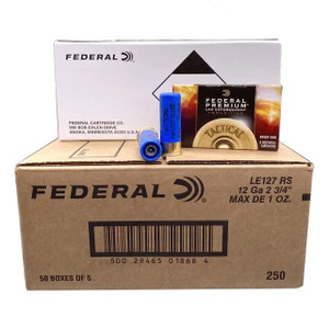 Federal Premium Tactical Ammo 12 Gauge Low Recoil 2.75" Hydra-Shok 1oz Rifled Slug 438gr 1300 FPS 5/Box [50 boxes] 250 Round Case Free Shipping