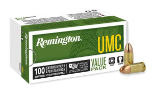 Remington UMC Ammo 9mm 115gr FMJ 1145 FPS 100/Box