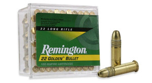 Remington Golden Bullet Ammo 22 LR 36gr Brass Plated Hollow Point 1280 FPS 100/box