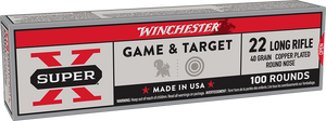 Winchester Super-X Ammo 22 LR 40gr Copper Plated Round Nose 1300 FPS 100/Box